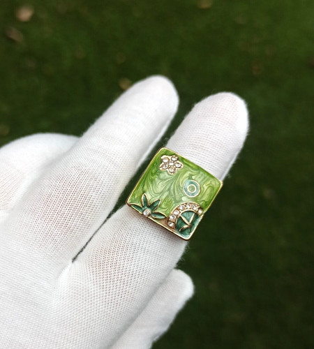 Vintage signet ring green - vintage,