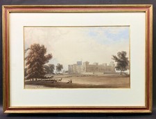 Windsor Castle  William Daniell South East view 1828 from the deer park  