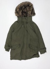 Topshop Womens Green Parka