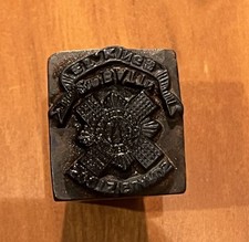 Vintage Scots Guards Regiment Wooden Ink Stamp Block
