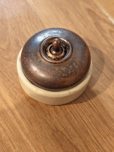 Antique brass ceramic light - &,