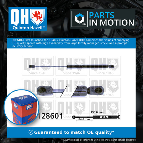 Bonnet gas strut - gas, qts128601