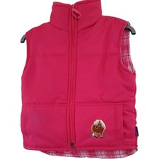 Shire Classics Pink  Padded Gilet Vest- L (7-8) Kids  With Pony Embroidery