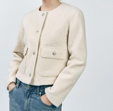 Zara BOUCLÉ BUTTON JACKET