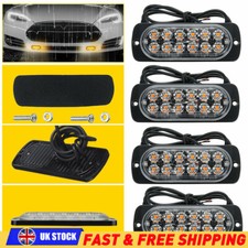 4x 12V/24V 12LED Amber Car Recovery Strobe Flashing Light Breakdown Lamp Grill