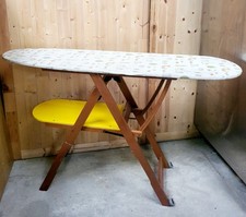 Antique Solid Wood Ironing Board with Wheels