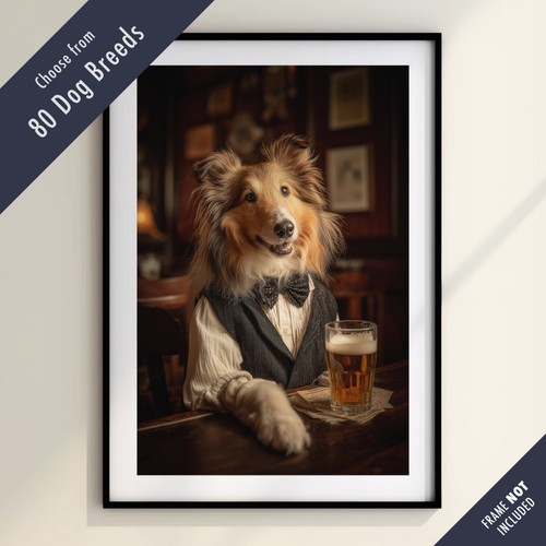 Funny dog drinking beer - dog, the