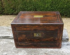 Large Victorian Coromandel Jewellery Box with Two Drawers for Restoration