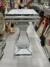 WHITE VENETIAN Mirrored Table Modern Flower Stand Bed Side Lamp Romany Mosaic