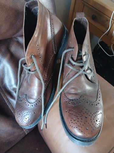 Mens leather brogue - leather, 11