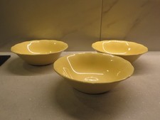 3 X PETAL WARE GRINDLEY ENGLAND 1940'S YELLOW BOWLS