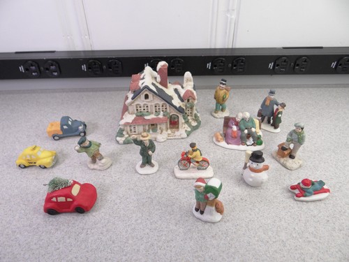 Holiday time vintage village - time,