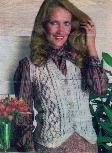 Laminated vintage knitting - vintage,