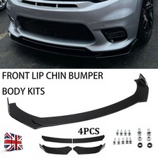 NEW Universal Black Car Front Bumper Protector Lip Body Spoiler Splitter Kit UK