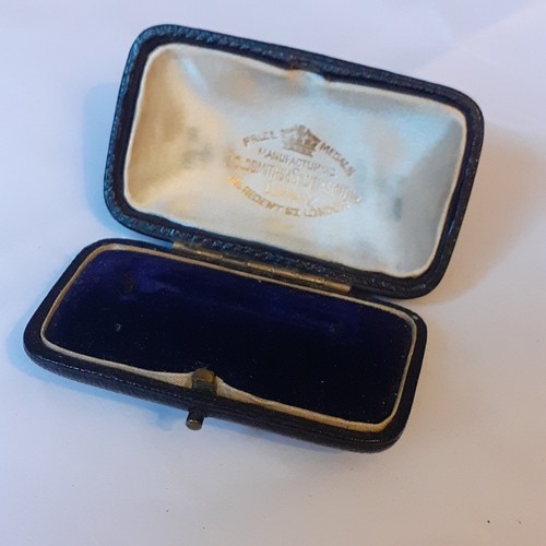 Antique leather brooch box - antique,