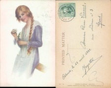 Young woman holding flower A