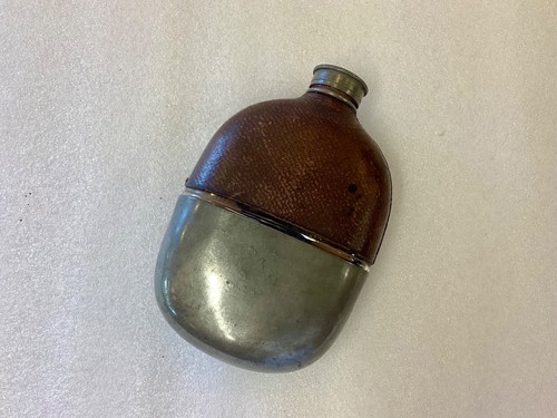 Antique glass leather - glass, leather-clad