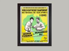 Framed George Foreman vs Muhammad Ali Classic Vintage Boxing Fight Poster Print