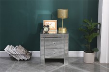 Elegant Mirrored Glass Bedside