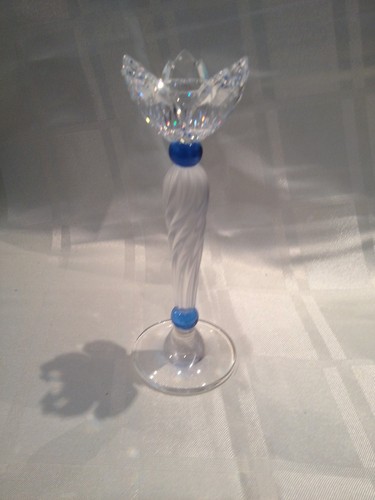 Swarovski blue flower - swarovski, candle