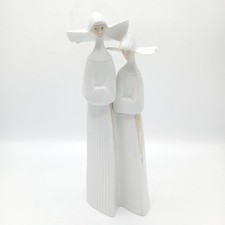 Lladro Two Nuns Porcelain Figurine 4611 H33cm White FLT31-TT