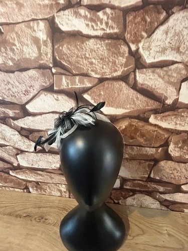 Black ivory fascinator - &, with