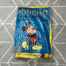 Vintage Disney Mickey Mouse 100% Waterproof Vinyl Adult Poncho - One Size