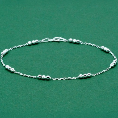 Sterling silver beaded - silver,