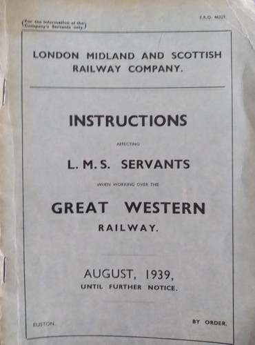 1939 instructions - 1939, l.m.s.