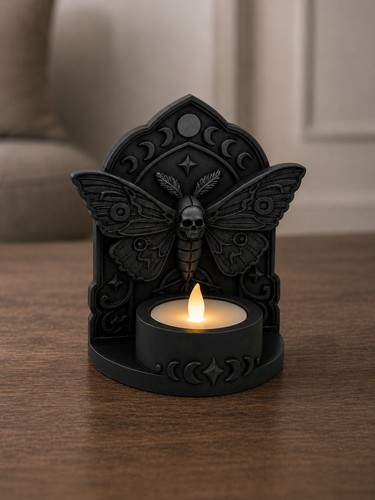 Gothic death moth - moth, candle