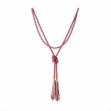 42" Vintage Czech beaded lariat necklace red white micro seed glass beads