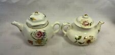 Two Norfolk China Miniature Teapots Floral Pattern