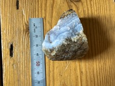 Blue Lace Agate with Citrine / Calcite – Rough Crystal Specimen – 124g