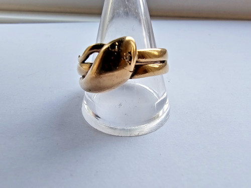 Vintage 9ct gold snake ring - vintage,