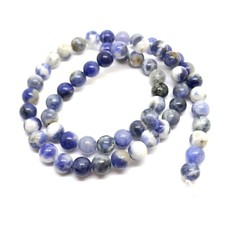 Sodalite Gemstone Round Beads - Natural Blue Crystals - 6mm Diameter - 1 Strand