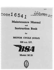BSA Workshop Maintenance