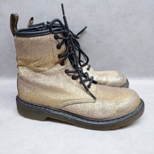 Womens Dr Martens Doc Martens Delaney Gold Glitter Boots, Size UK 4 