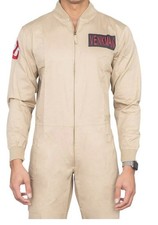 Ghostbusters Venkman Jumpsuit Costume Adult S/M Beige Zip Front Halloween