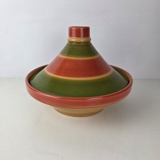 Lakeland Tagine.  Multi Striped Moroccan Terracotta Cooking Pot & Lid. 1.2L. VGC