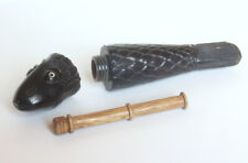 Rare Antique Carved Fish Shaped Sewing Needle Case Horn? Old Vintage Carp