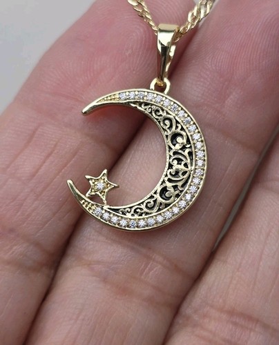 Gold plated moon and star - plated,