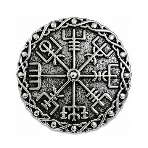Vegvisir pin badge pewter - vegvisir,