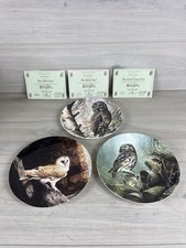 Danbury Mint Owl Plates X 3