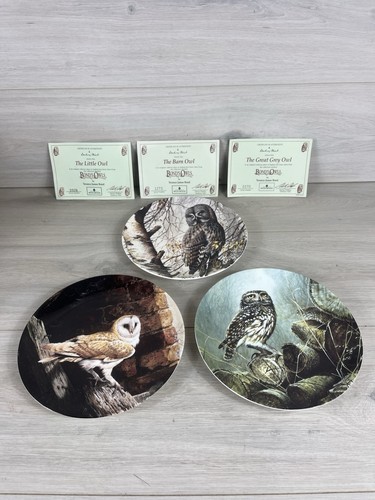Danbury mint owl plates - x, 3