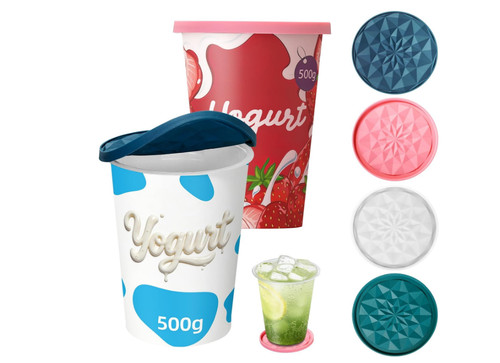 Yoghurt pot lids only fit - lids,