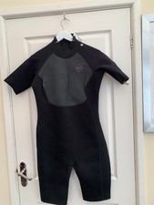 Banana Bite TWF Womens Black Neoprene Shortie Wetsuit Size 12 VGC