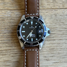 Vintage Edox Sky Diver 300M Automatic 25 Jewels Date Watch 36mm case 