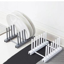 1pc Plastic Kitchen Organizer Plate Cup Rack Pot Lid Holder Drying Storage Stand