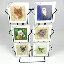 Counter Top Display Stand with 6 Pockets Ideal for Square Cards & other Products