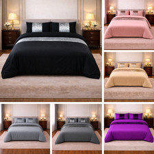Crushed velvet panel duvet - velvet,